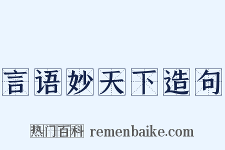 言语妙天下造句是什么意思的图片